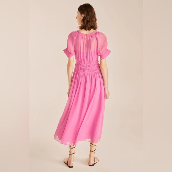 Rebecca Taylor Short Sleeve Pleated Dress - Picture 3 of 13